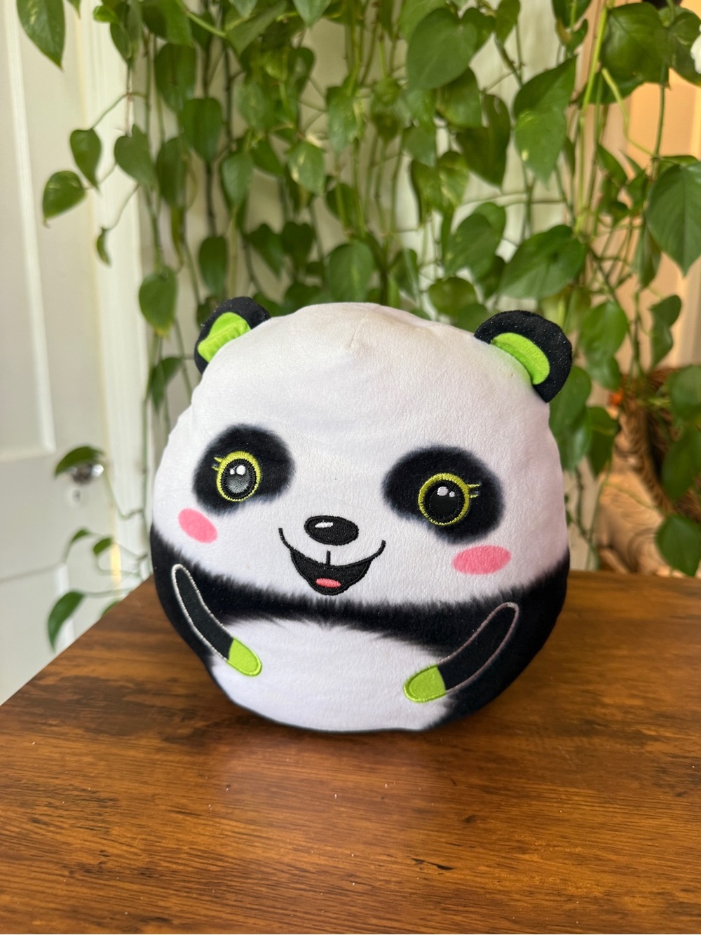 Plush Panda Kids Bag - White, Black & Green Accent TY Bonsai